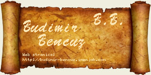 Budimir Bencuz vizit kartica